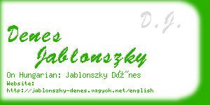 denes jablonszky business card